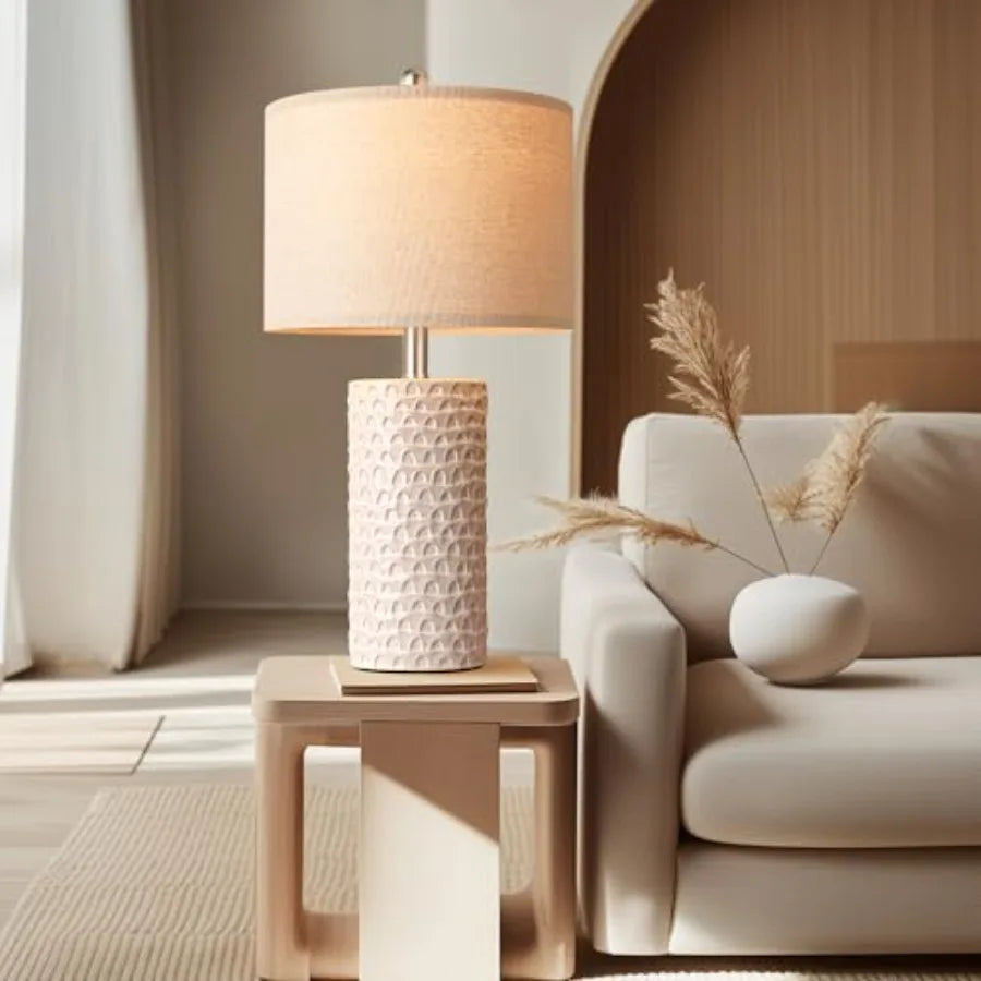 23" Modern Ceramic Table Lamp Set of 2, Table Lamps for Living Room, Rustic Farmhouse Bedside Lamps Nightstand lamp for Bedroom
