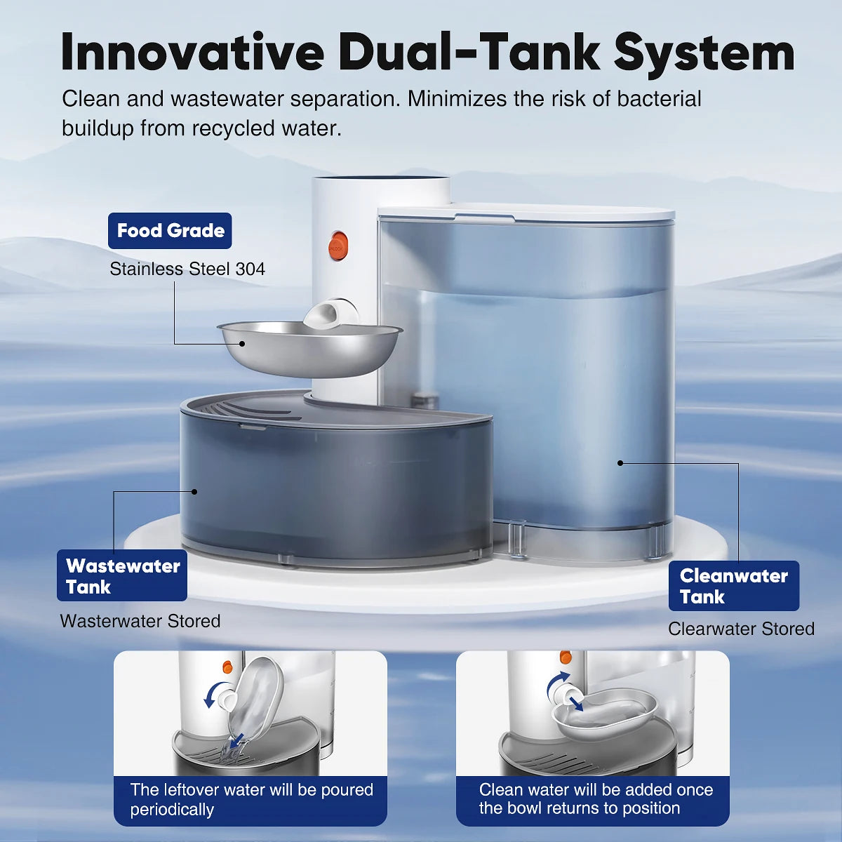 Booteely Automatic Stainless Steel Pet Water Dispenser