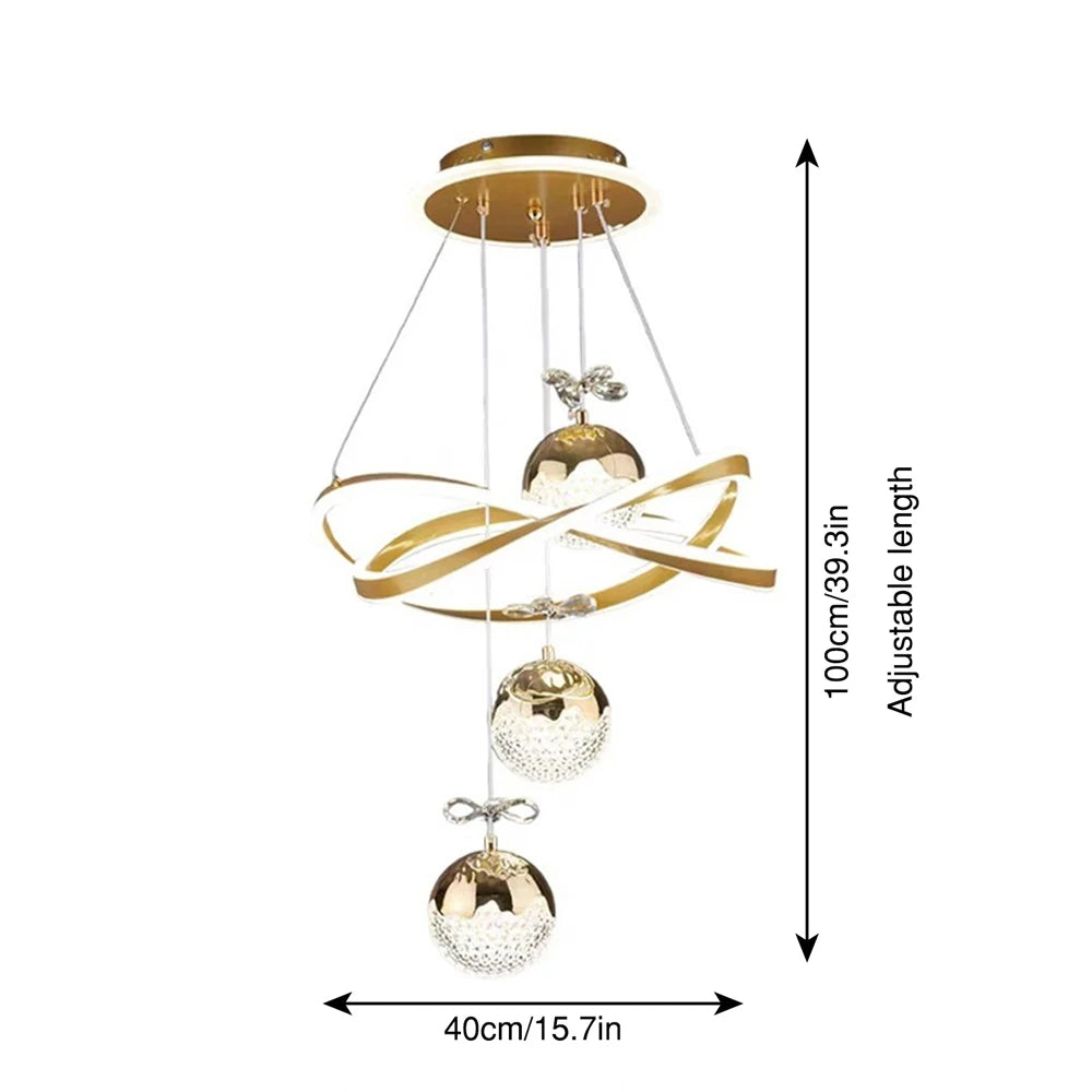 Three Color Temperatures LED Pendant Chandelier With Adjustable Suspension