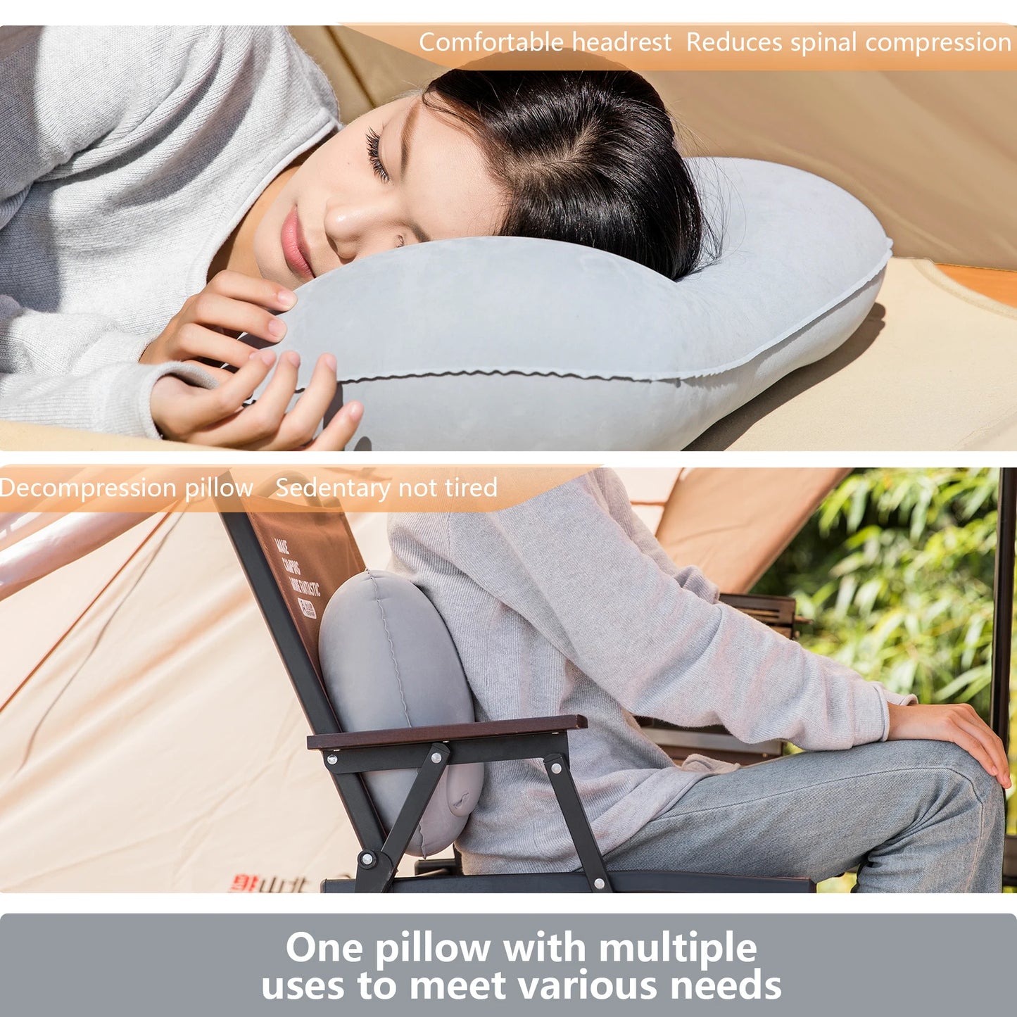 BISINNA Camping Ultralight Inflatable Pillow For Neck And Lumbar Support