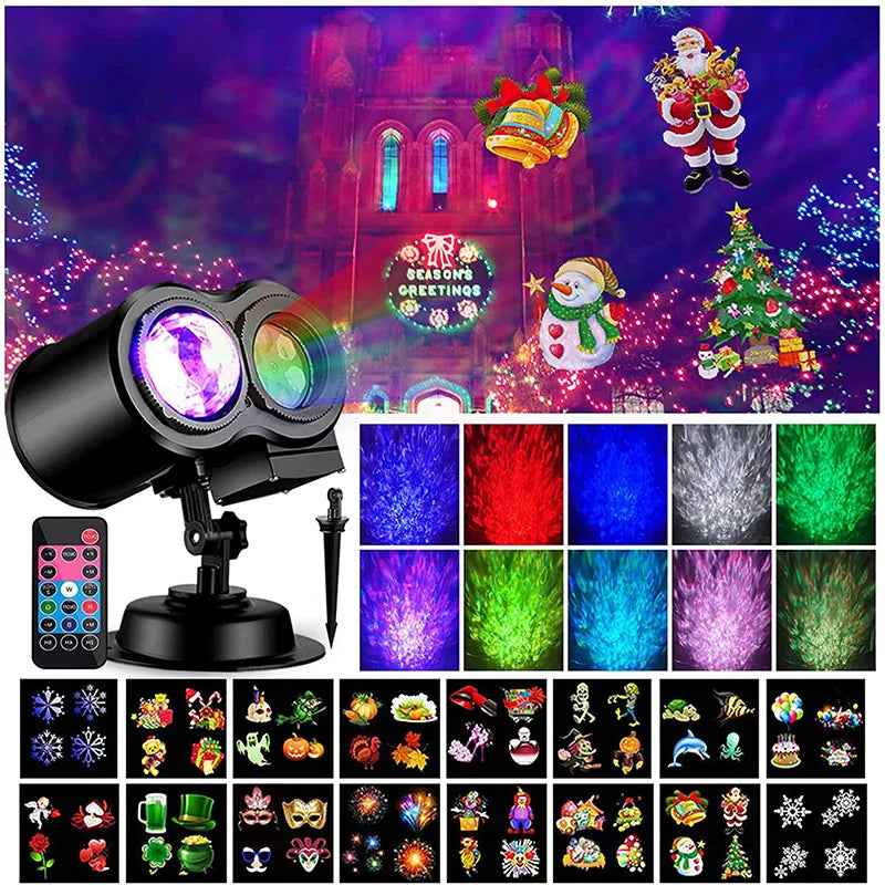 Outdoor Halloween Christmas Projector Light With Moving Animation Effects