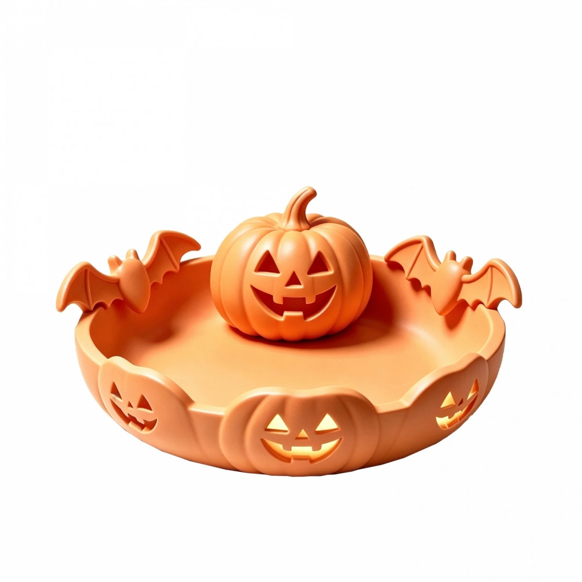 Reusable Candy Pumpkin Snack Tray for parties and Halloween decoration.