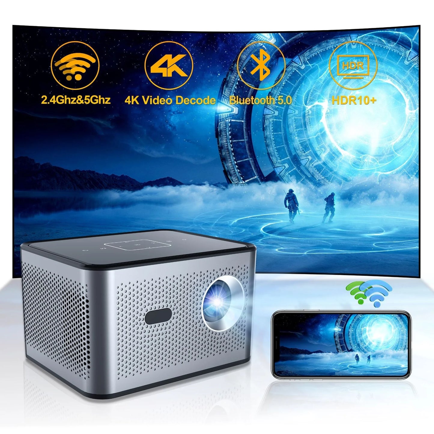 X3 Pro Smart Projector Google TV 720P 4K  2/4GB RAM 16/32/64GB ROM Dual Auto Focus Auto Voice Control Home Theater Projector