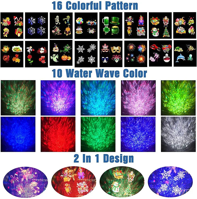 Outdoor Halloween Christmas Projector Light With Moving Animation Effects