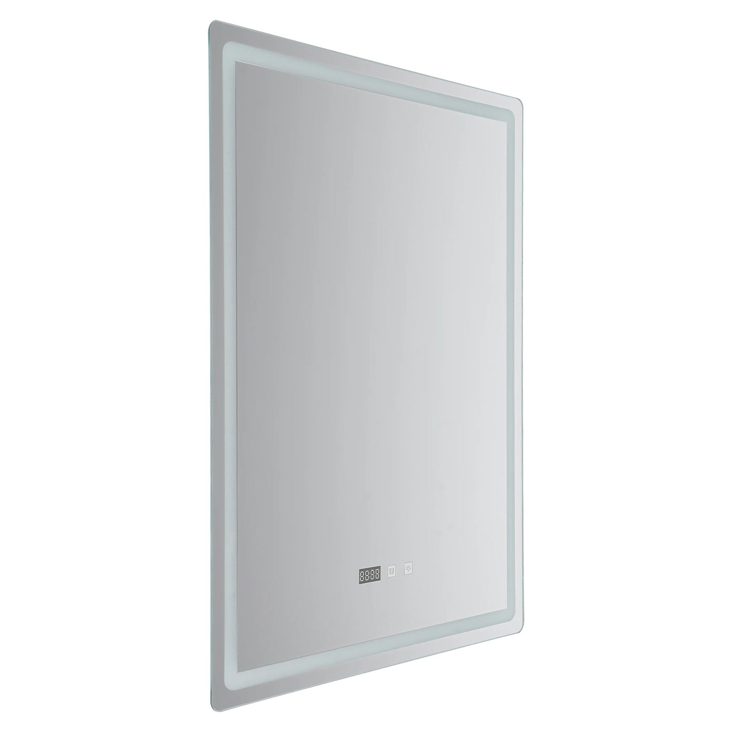 Led Bathroom Mirror Wall Mounted Anti Fog Lighted Smart Vanity Mirror with Time & Temperature Display