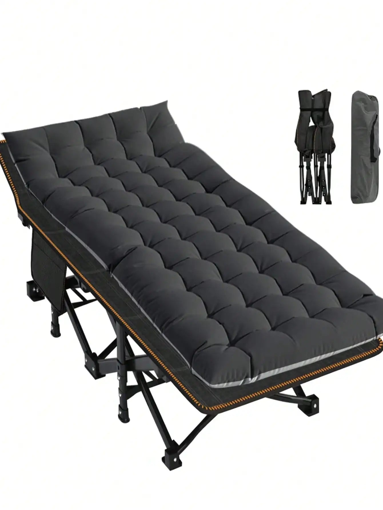 Folding Camping Cot For Adult, Portable Sleeping Cot With Mattress, For Camp With Carry Bag.