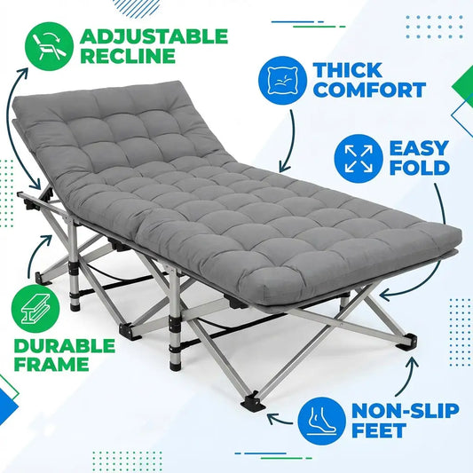 Premium Metal Outdoor Folding Chair With Non Slip Foot Pads