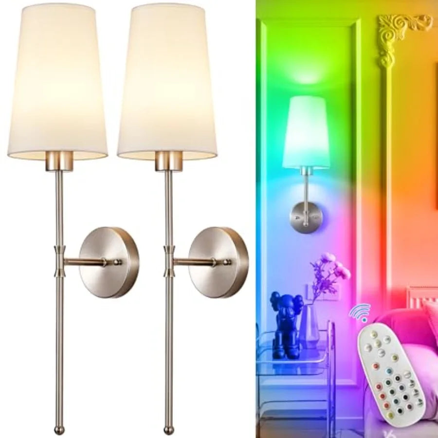 Battery Operated Wall Sconce: Wireless Wall Lights with Remote for Bedroom - 1 Colors Rechargeable Wall Lamp for Living Room Di