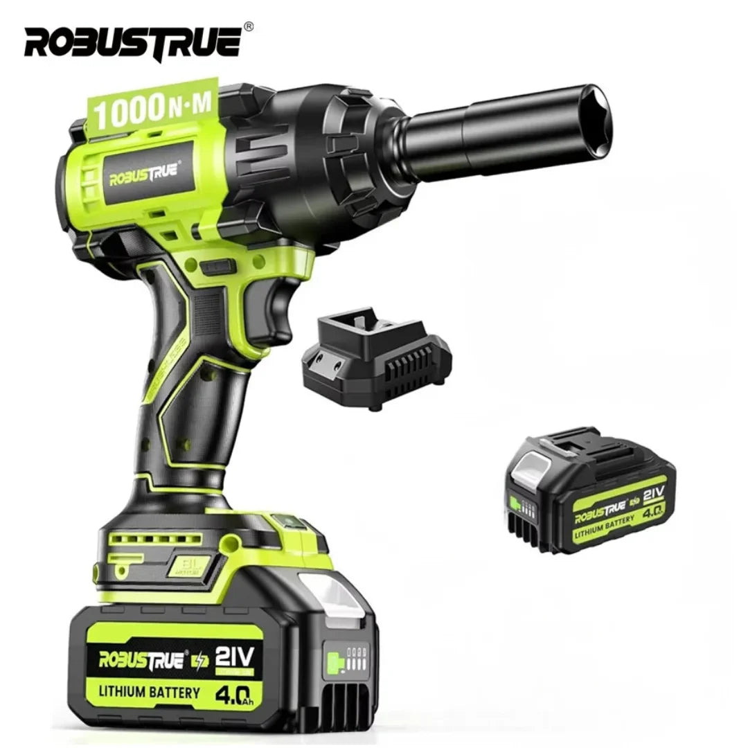 Robustrue 1000Nm Brushless Cordless Impact Wrench With 4.0Ah Battery