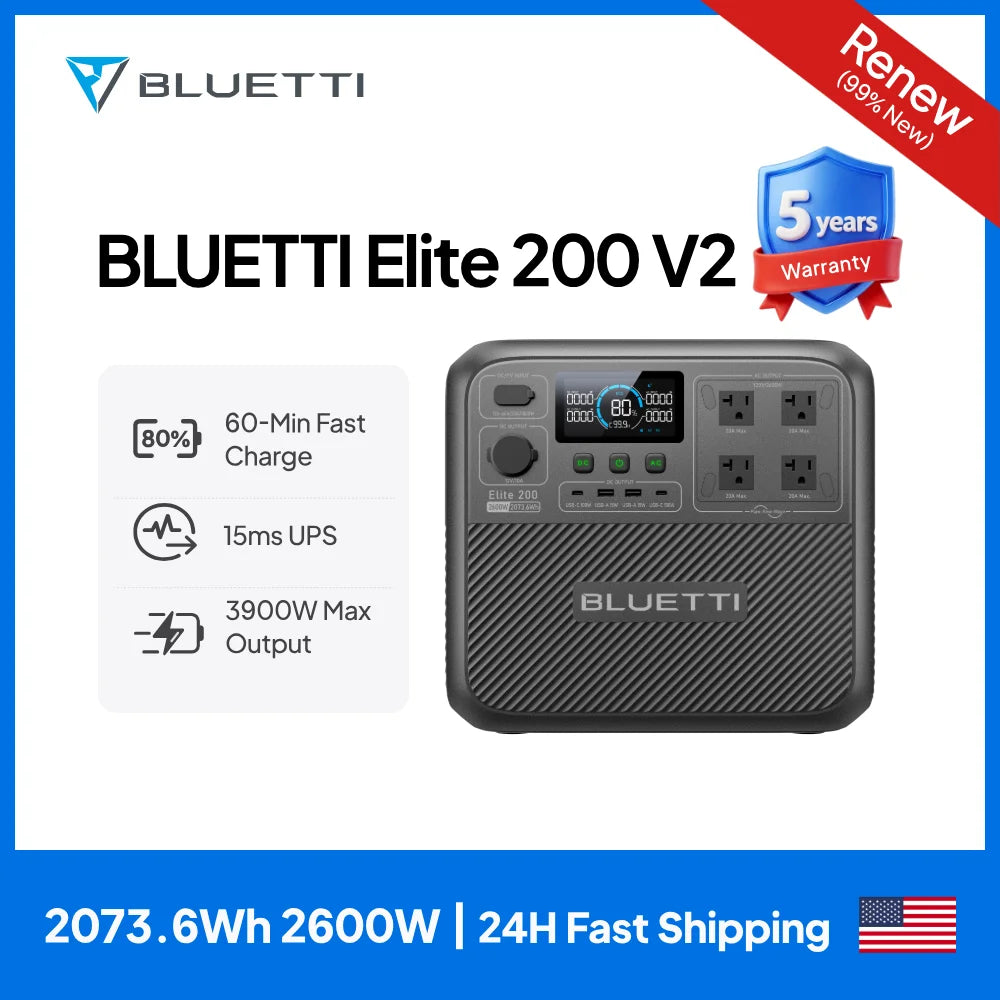 Elite 200 Portable Power Station High Capacity Solar Generator for Outdoor Camping