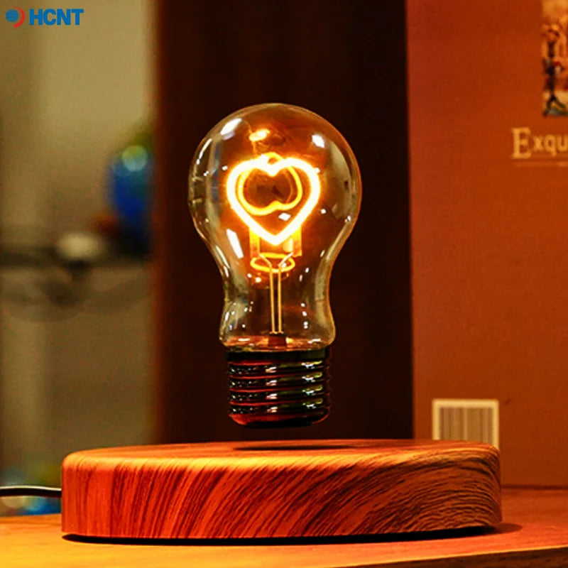 HCNT Levitating Bulb Lamp Magnetic Floating Light Desk Lamp Table lamp Night Light Automatic Rotating Light for Unique Gifts
