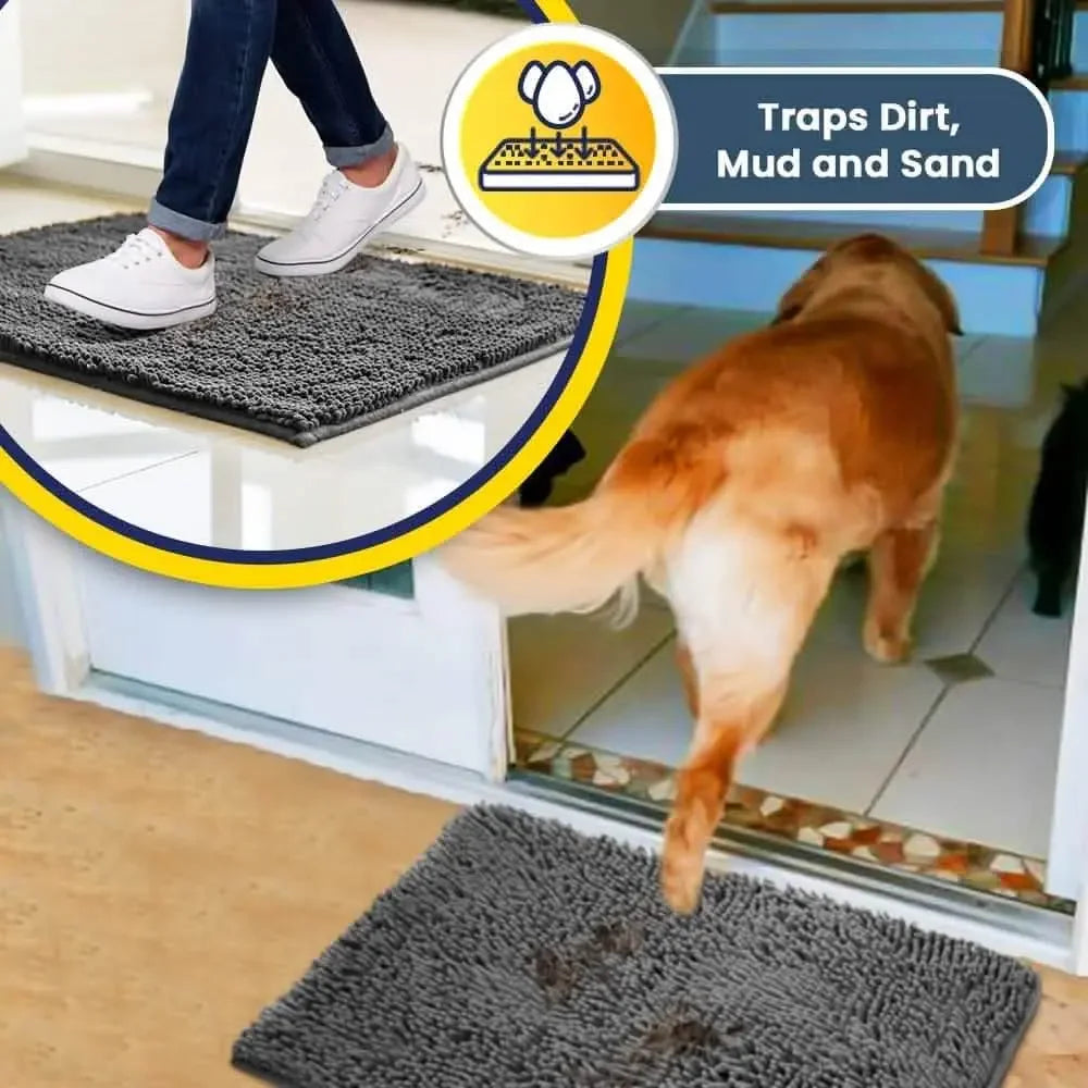 Original Muddy Mat Anti-Mud Doormat Magic Dirt Trapper Highly Absorbent Microfiber Non-Slip Washable Rug Paw Cleaner Floor Mats For Pet Dogs Cats Indoor Outdoor Front Door Entryway