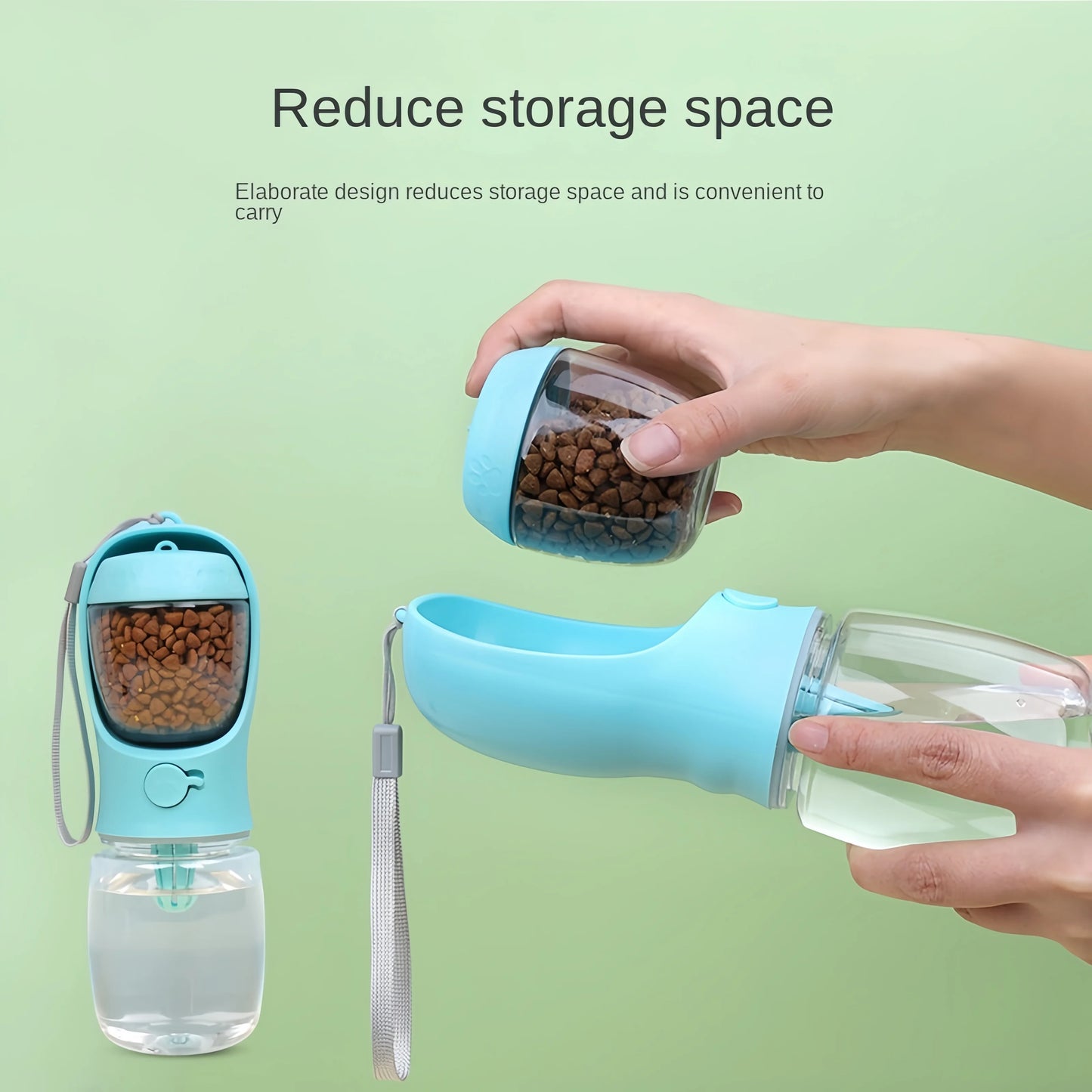 Portable Pet Water Bottle With Storage Food and Water Container