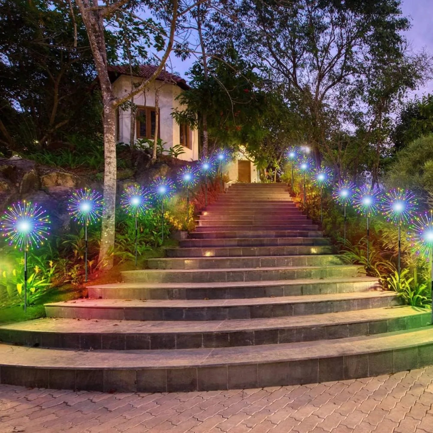 Solar Firework String Lights IP65 Waterproof 8 Modes With Remote