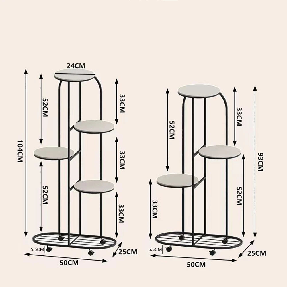 HiMISS Metal Plant Stand For Indoor Outdoor Garden Display