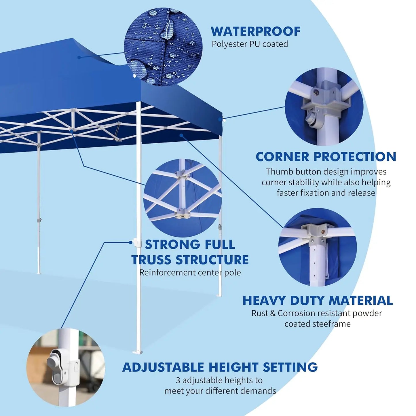 10x20 Canopy Tent Pop Up Tent Canopies Portable Instant Commercial Heavy Duty Outdoor Market Shelter.