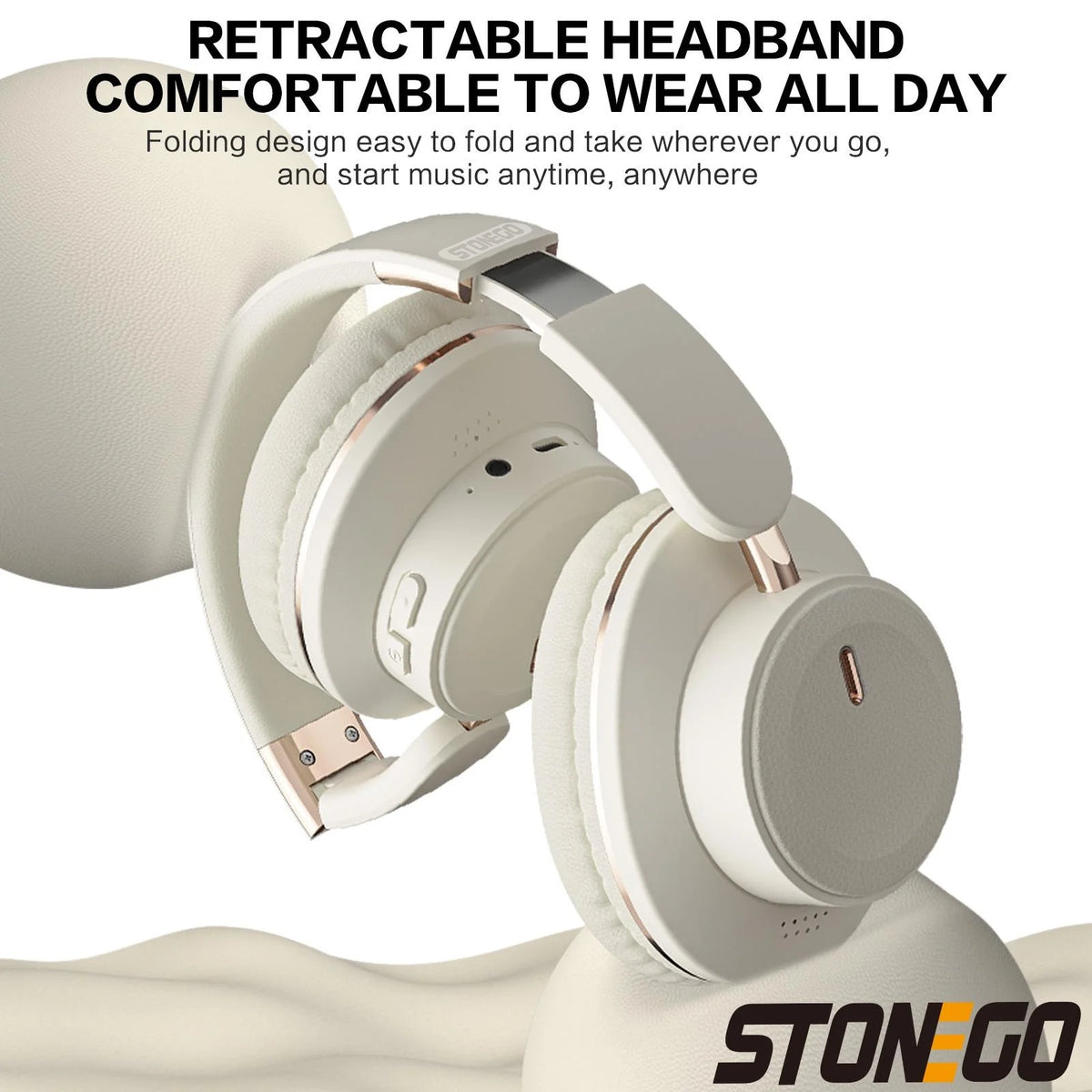 Stonogo Over Ear Wireless Bluetooth Headphones With Mic