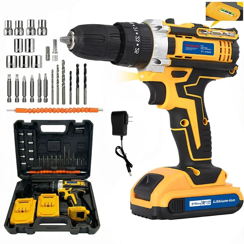 21V Cordless Electric Drill Set Multifunctional Household Power Tools