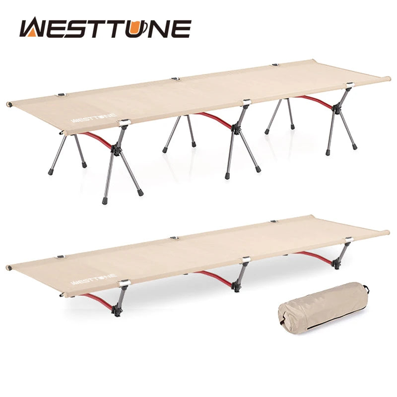Portable folding bed, ultra light aluminum alloy sleeping bed, outdoor camping and travel