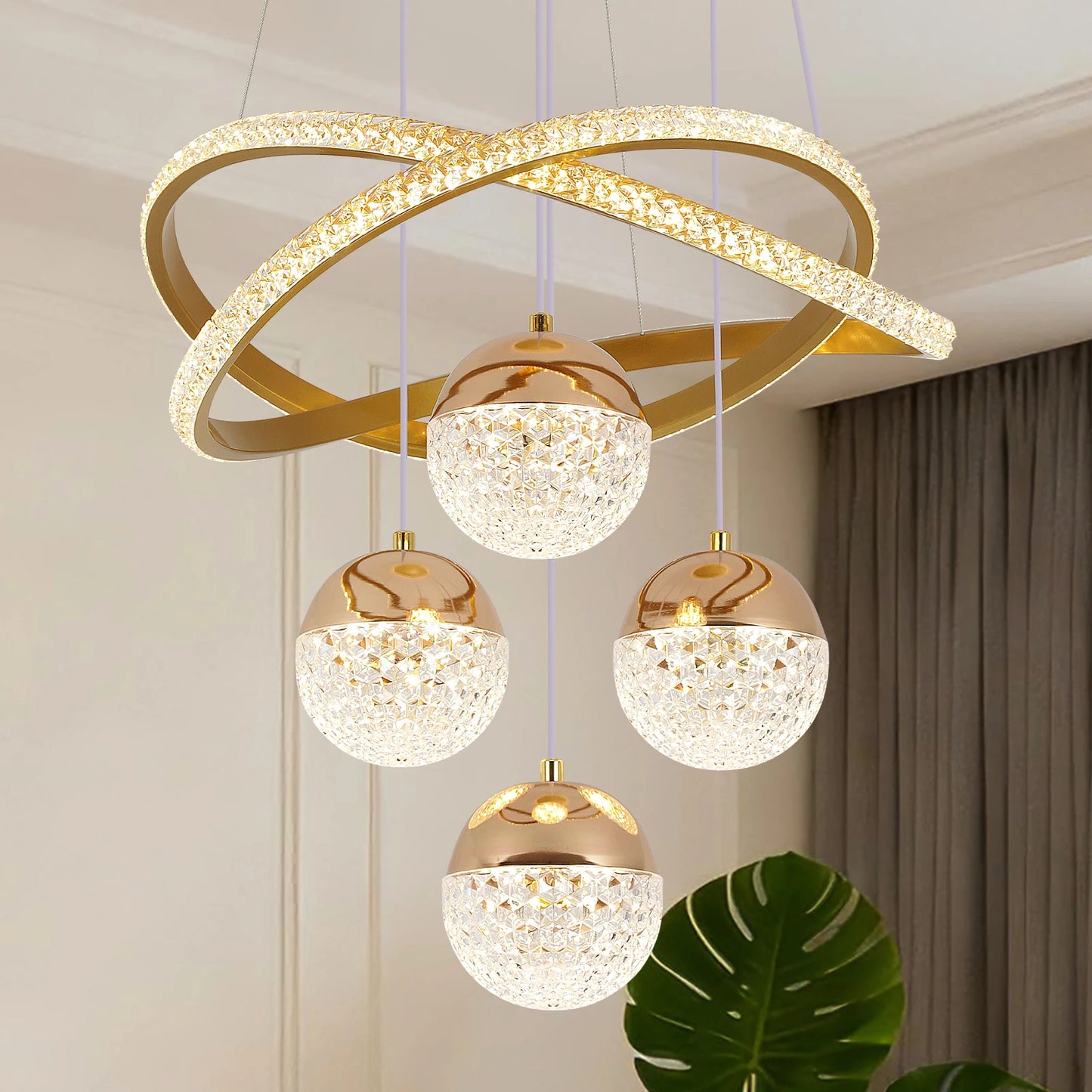 GreeLustr Nordic Modern LED Chandelier With Three Lighting Modes