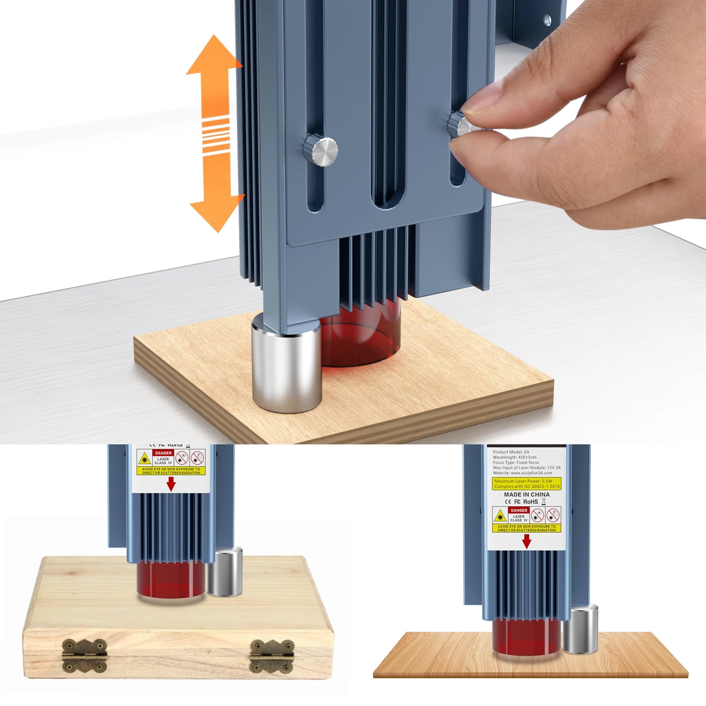 5W Laser Engraving Machine High-precision Wood Acrylic Laser Engraver Cutter 410x415mm Engraving Area