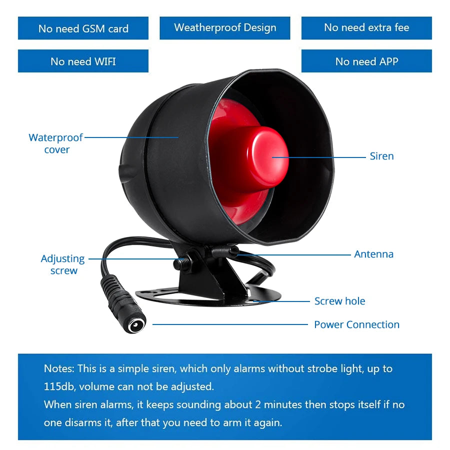 KERUI 110db The Alarm Loudly Speaker Siren Alarm System With Motion Door Windows Sensor for House Burglar Home Security Alarm