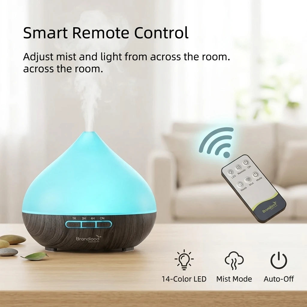 HonSun Ultrasonic Essential Oil Diffuser With Night Light Sensor