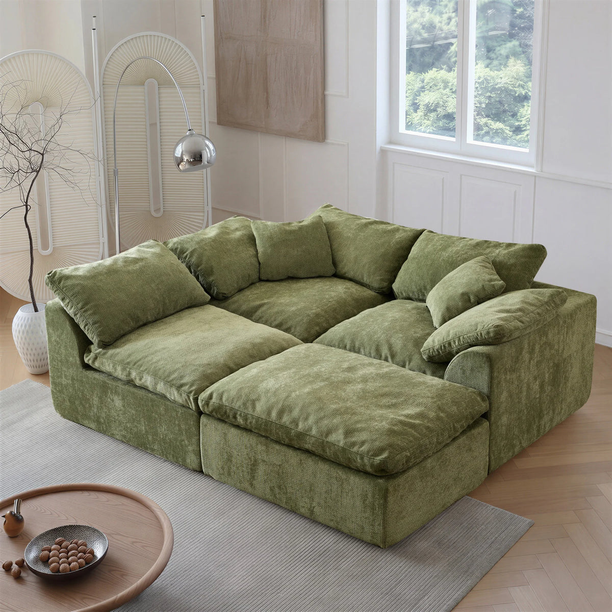 Yeflixvrau Modern L Shape Sectional Sofa With Removable Cushions