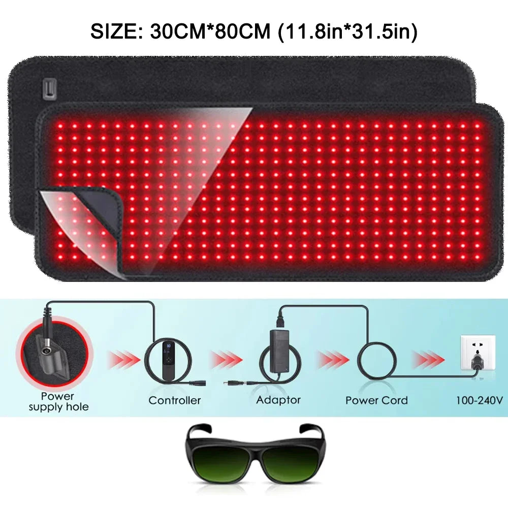 Updated Red Light Therapy Pad for Body. Therapy Mat for Waist Back Shoulder Muscle Pain Relief Relax Infrared Light