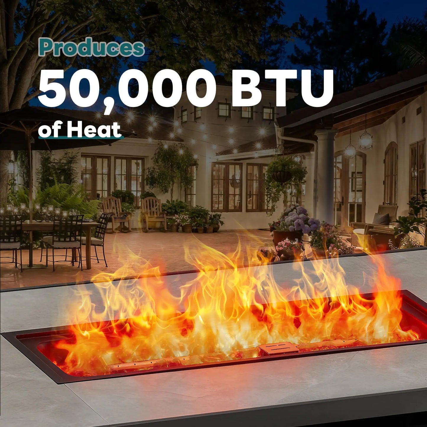 43 Inch Outdoor Propane Fire Pit Table for Outside Patio Garden Backyard Deck