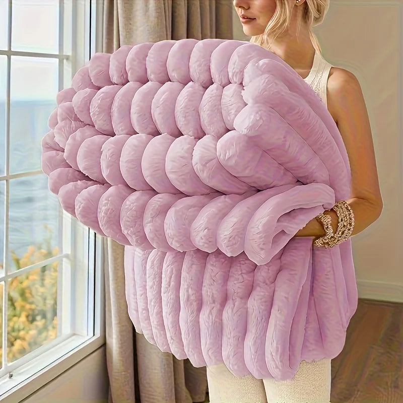 ROSEKIND Plush Fleece Blanket 300GSM Warm Throw For All Seasons