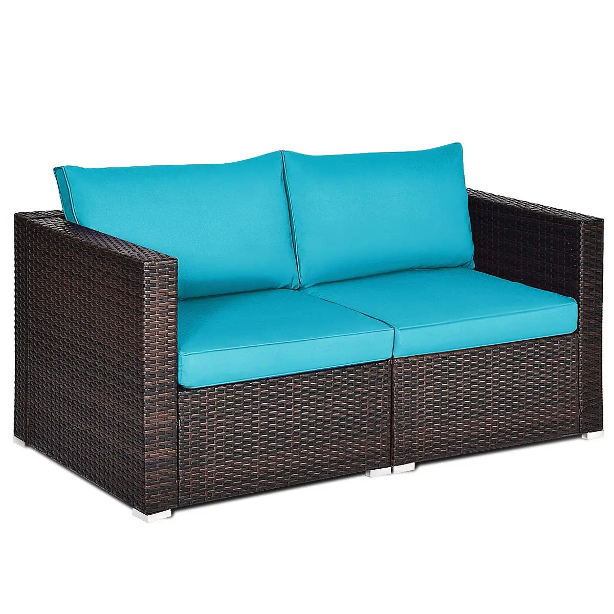2 Seat Outdoor Wicker Loveseat Sofa Set