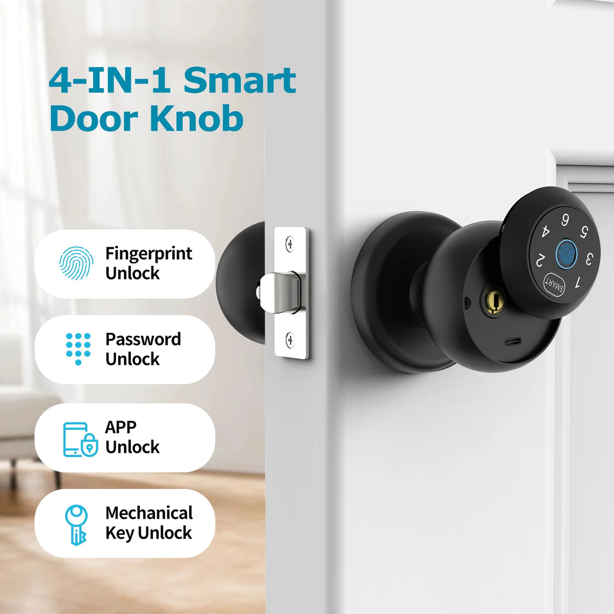 Viladepot Ball Smart Lock Fingerprint Bluetooth App Control