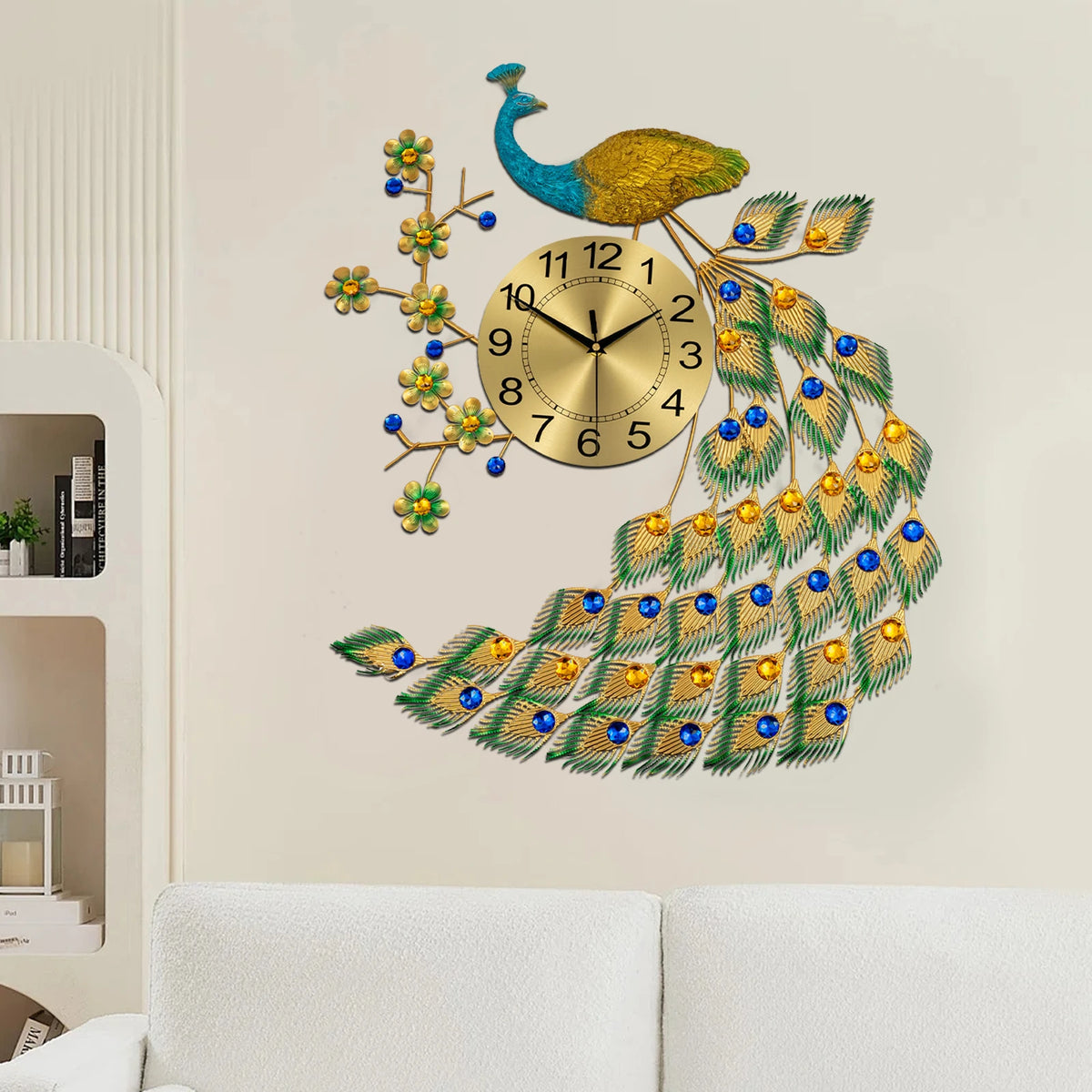 Modern Peacock Wall Clock Silent Quartz Decorative