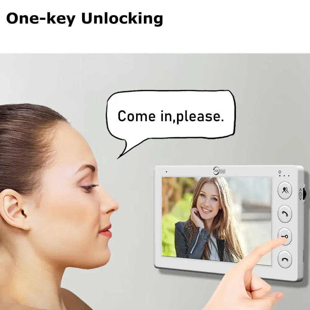 2-family Apartment Intercom Video Doorbell with RFID Card Unlock 7inch 4Wired Video Door Phone System