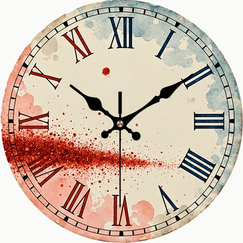 Vintage Roman Numeral Round Wall Clock With Silent Sweep Movement
