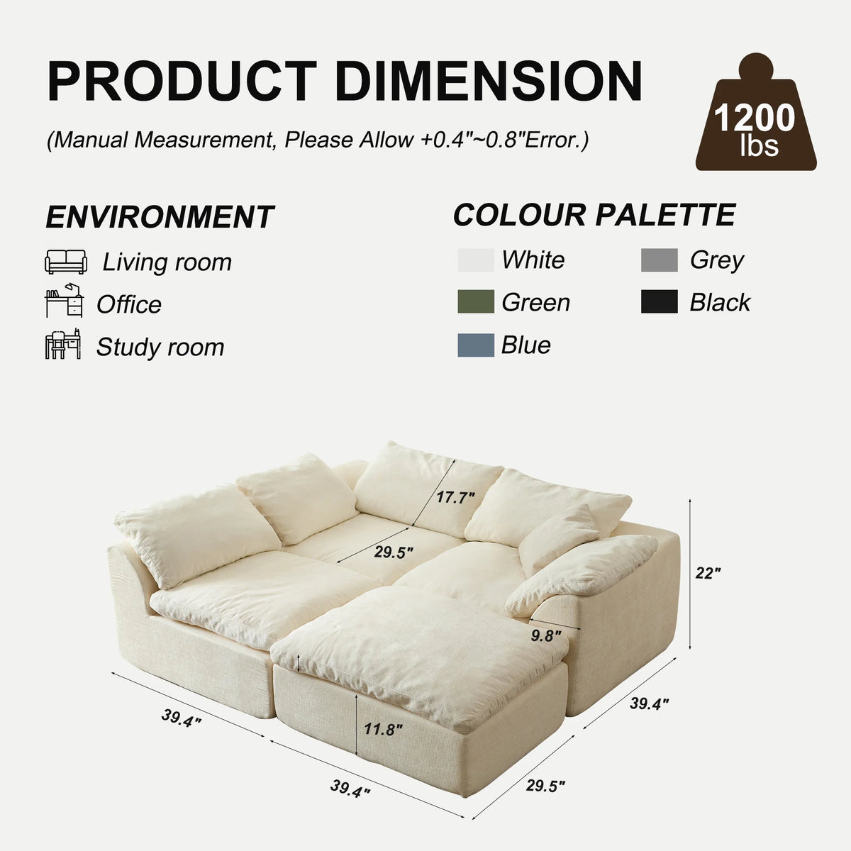 Yeflixvrau Modern L Shape Sectional Sofa With Removable Cushions