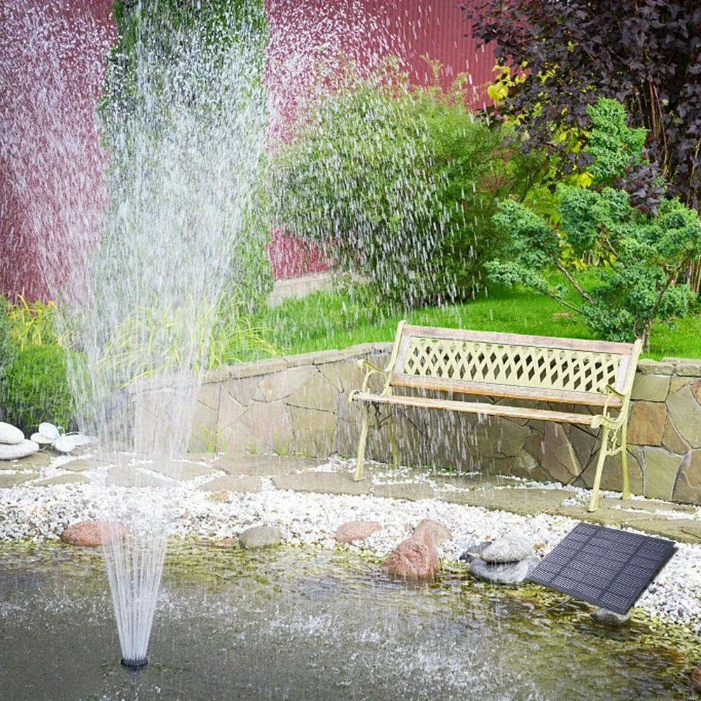 Solar Fountain Pump With 6 Nozzles For Outdoor Garden Decor