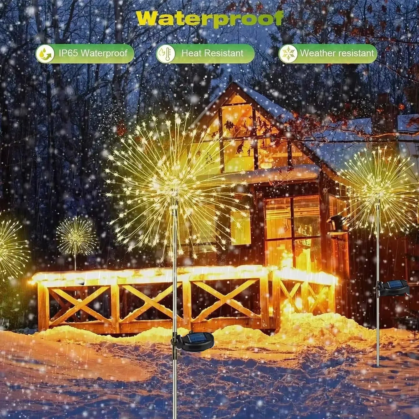 Outdoor LED Solar Firework Lights Garden Decoration Fairy Lights Waterproof Dandelion Lawn Lamp for Garden Landscape Lawn Decor