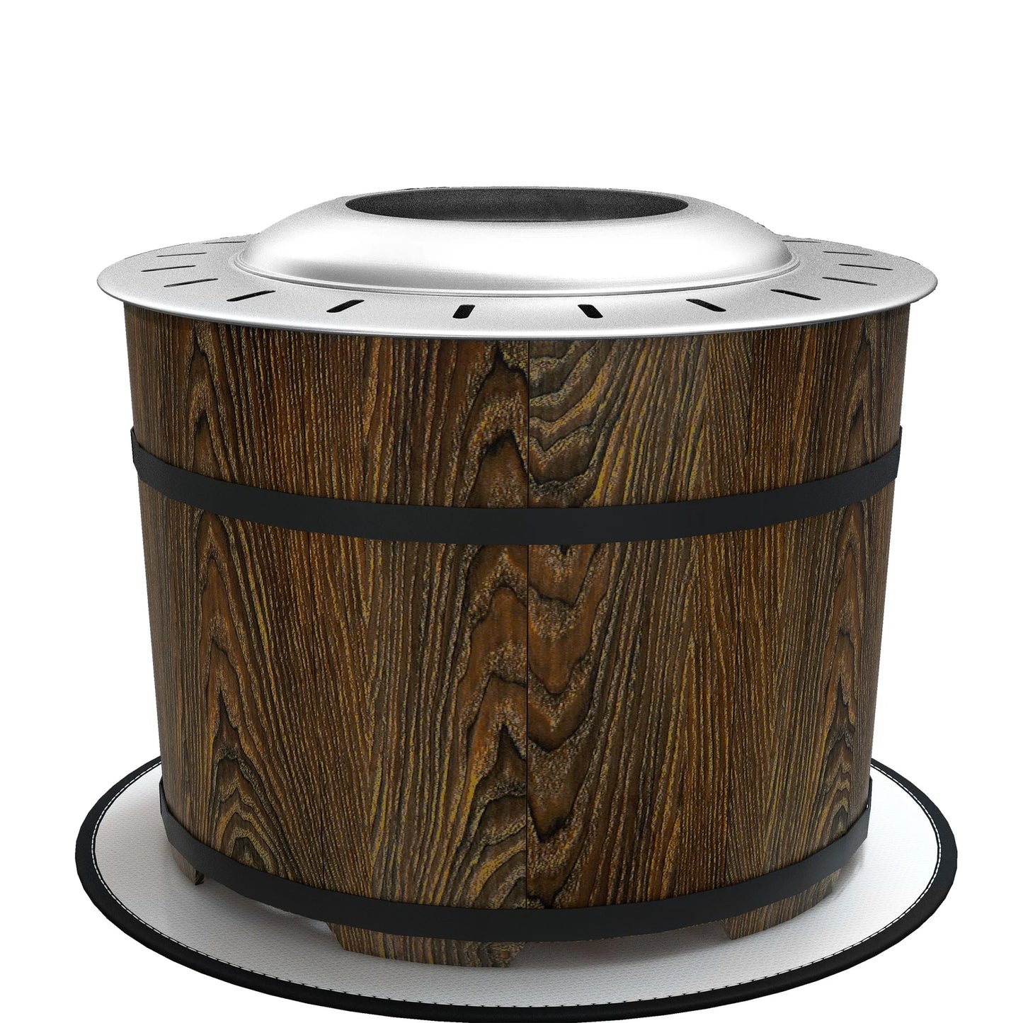 Smokeless Fire Pit with Mat, 20" Firepit, Magnesium Oxide, Brown