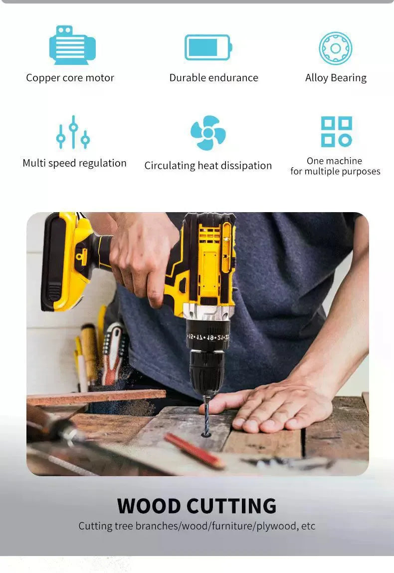 21V Cordless Electric Drill Set Multifunctional Household Power Tools