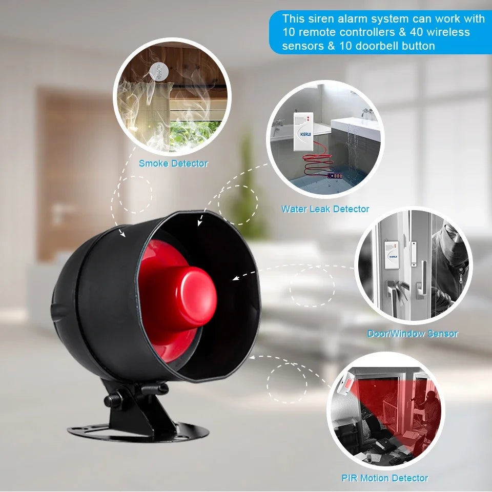 KERUI 110db The Alarm Loudly Speaker Siren Alarm System With Motion Door Windows Sensor for House Burglar Home Security Alarm