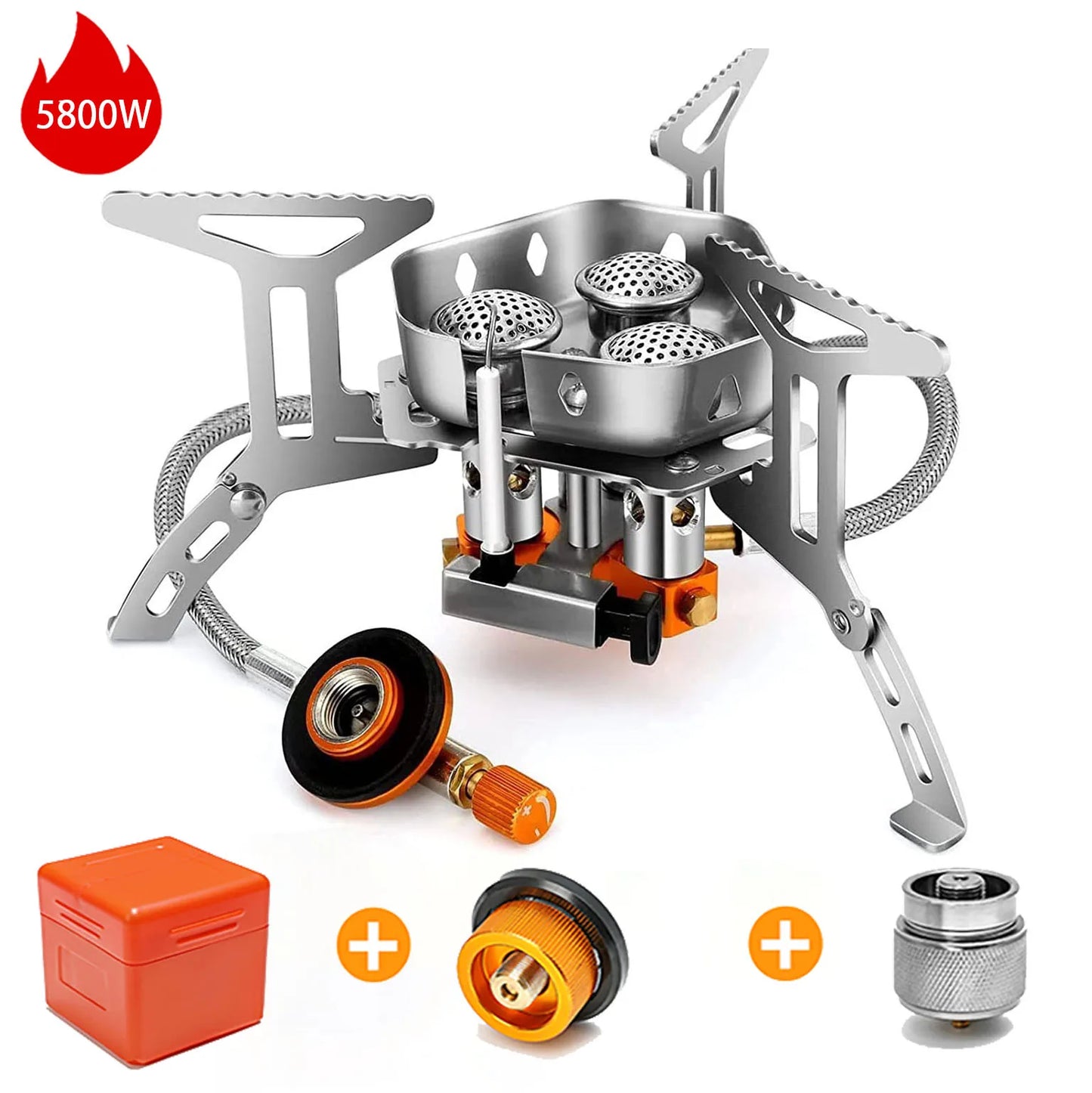 Camping Wind Proof Gas Stove Outdoor Burner Strong Fire Heater Cooker Portable Furnace Supplies Equipment Picnic