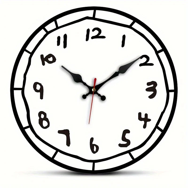 Modern Silent Quartz Wooden Wall Clock With Large Numbers