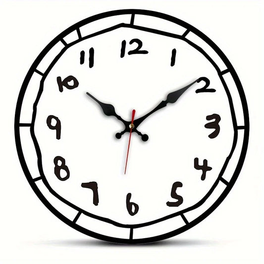 Modern Silent Quartz Wooden Wall Clock With Large Numbers