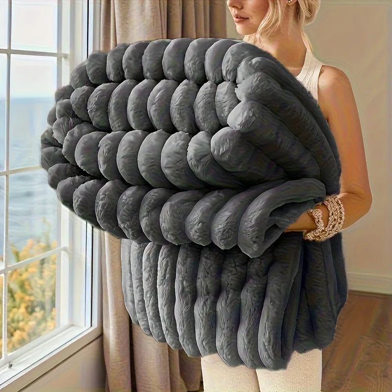 ROSEKIND Plush Fleece Blanket 300GSM Warm Throw For All Seasons