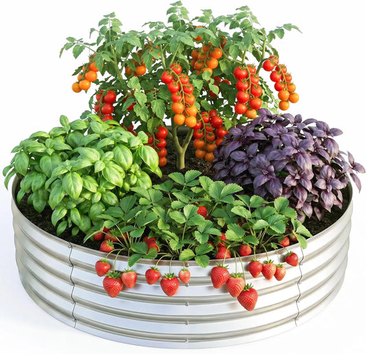 Galvanized Raised Garden Bed Kit Planter For Vegetables And Flowers