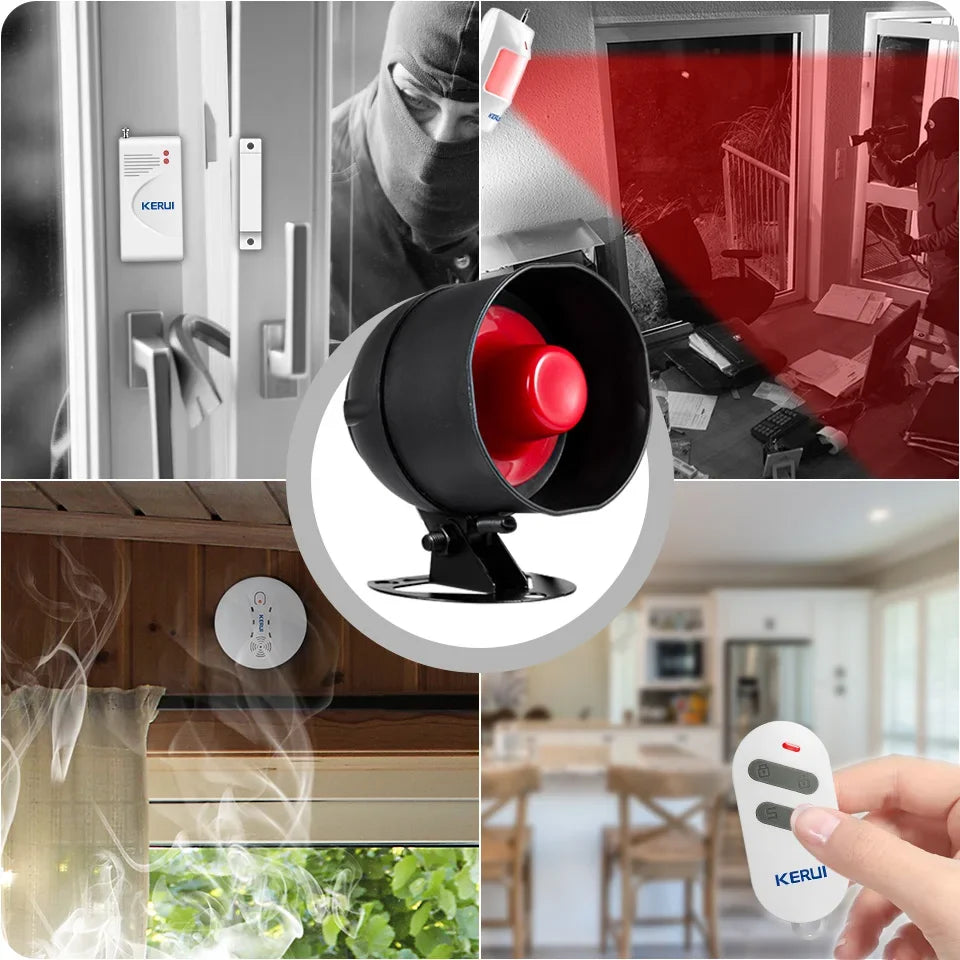 KERUI 110db The Alarm Loudly Speaker Siren Alarm System With Motion Door Windows Sensor for House Burglar Home Security Alarm