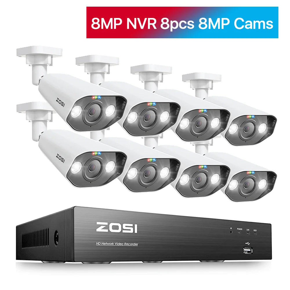 ZOSI 8-Channel 4K Surveillance Kit With AI Starlight Night Vision