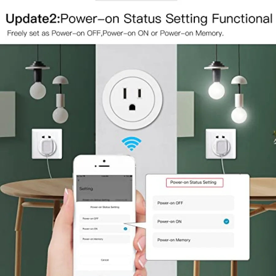 Smart WiFi Power Dimmer Plug, Brightness Adjust Timer Socket, Tuya Smart Life App Remote Control, Compatible with Alexa and Goo
